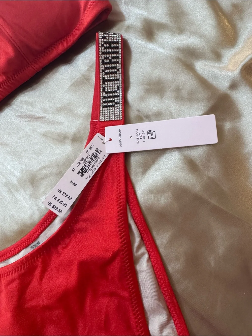 Victoria's Secret Red Shine Strap Bikini Set